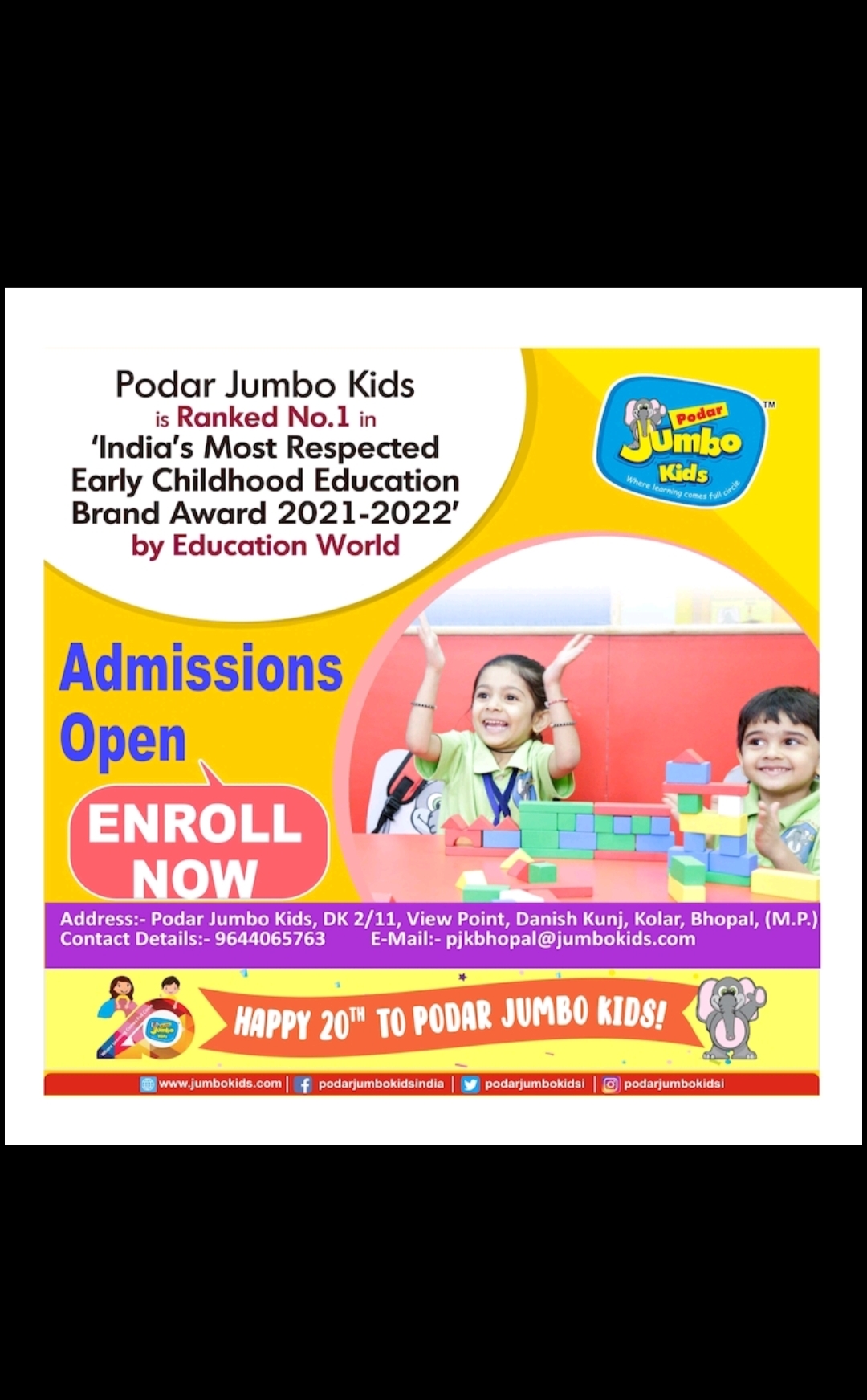 Podar Jambo Kids in Bhopal 